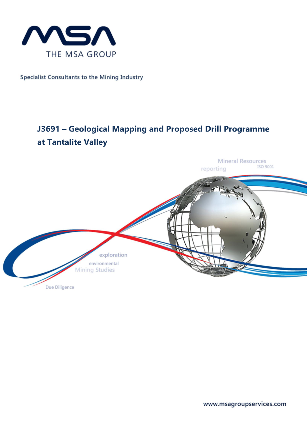 Geological Mapping and Proposed Drill Programme at Tantalite Valley