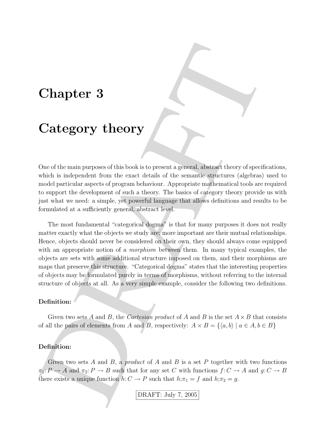 Chapter 3 Category Theory