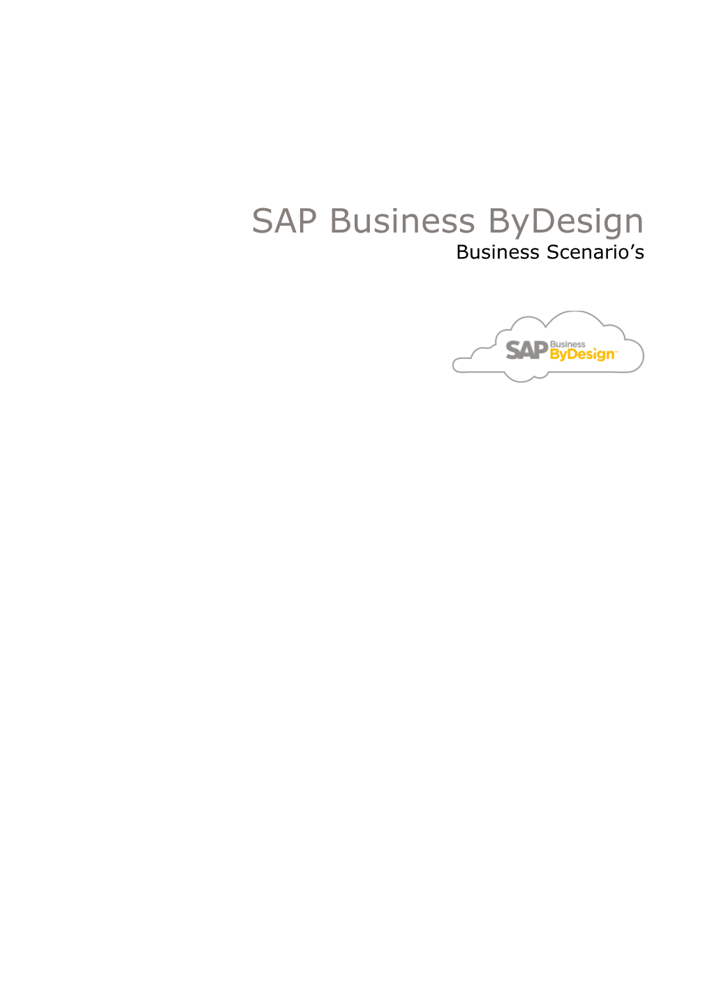 SAP Business Bydesign Business Scenario’S