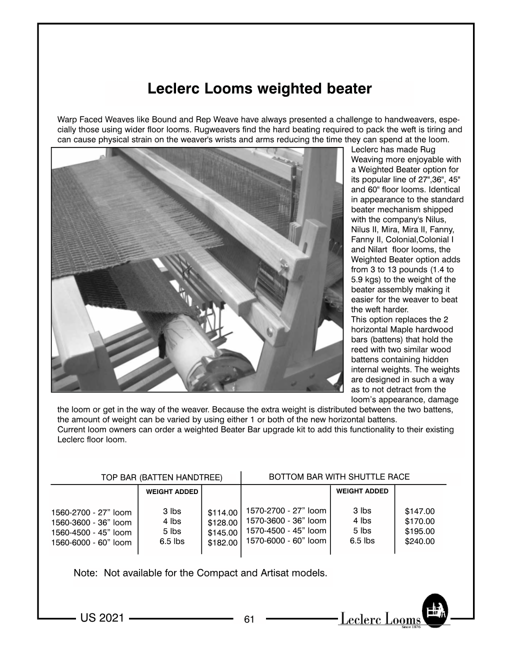 Leclerc Looms Weighted Beater