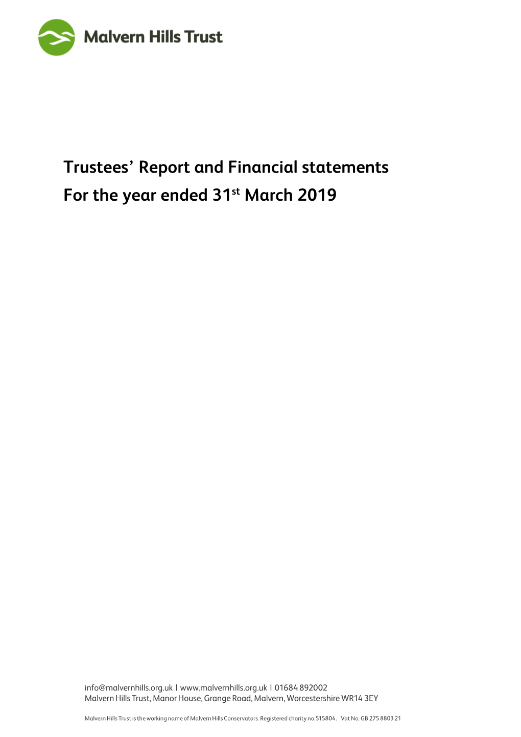 Trustees' Report and Financial Statements For