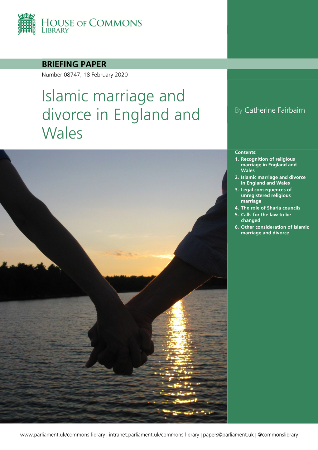 Islamic Marriage and Divorce in England and Wales 3