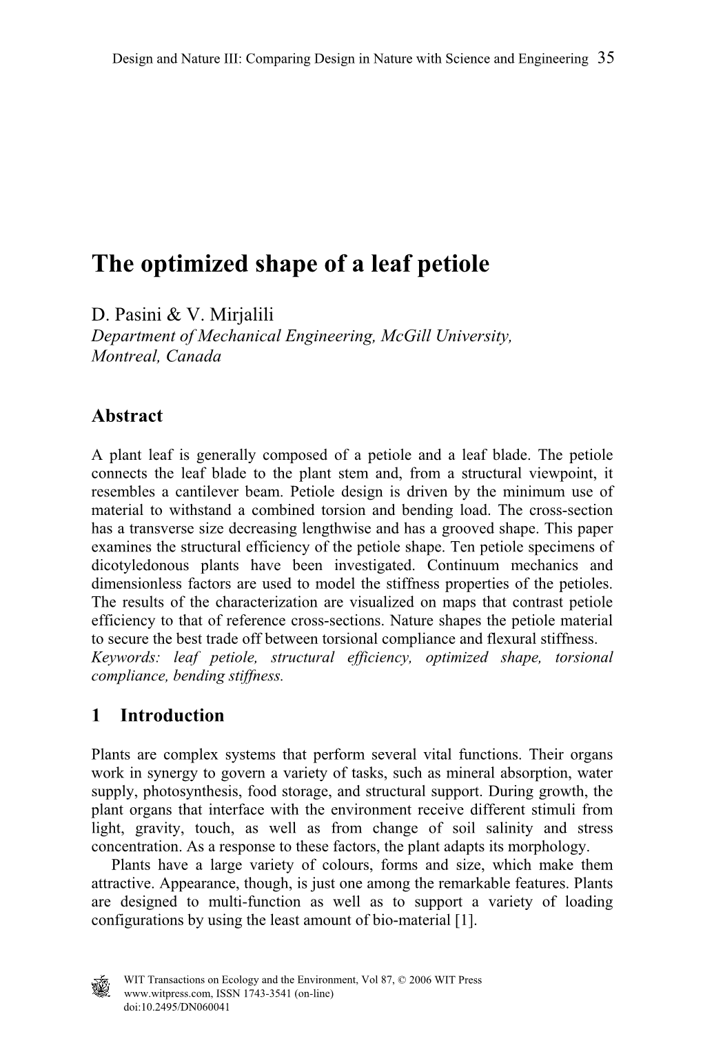 The Optimized Shape of a Leaf Petiole