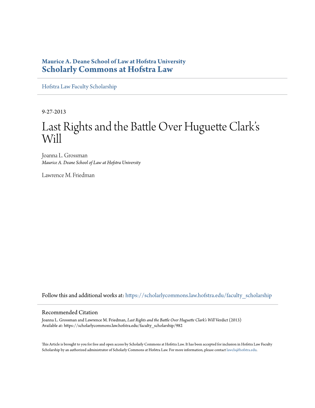 Last Rights and the Battle Over Huguette Clarkâ•Žs Will