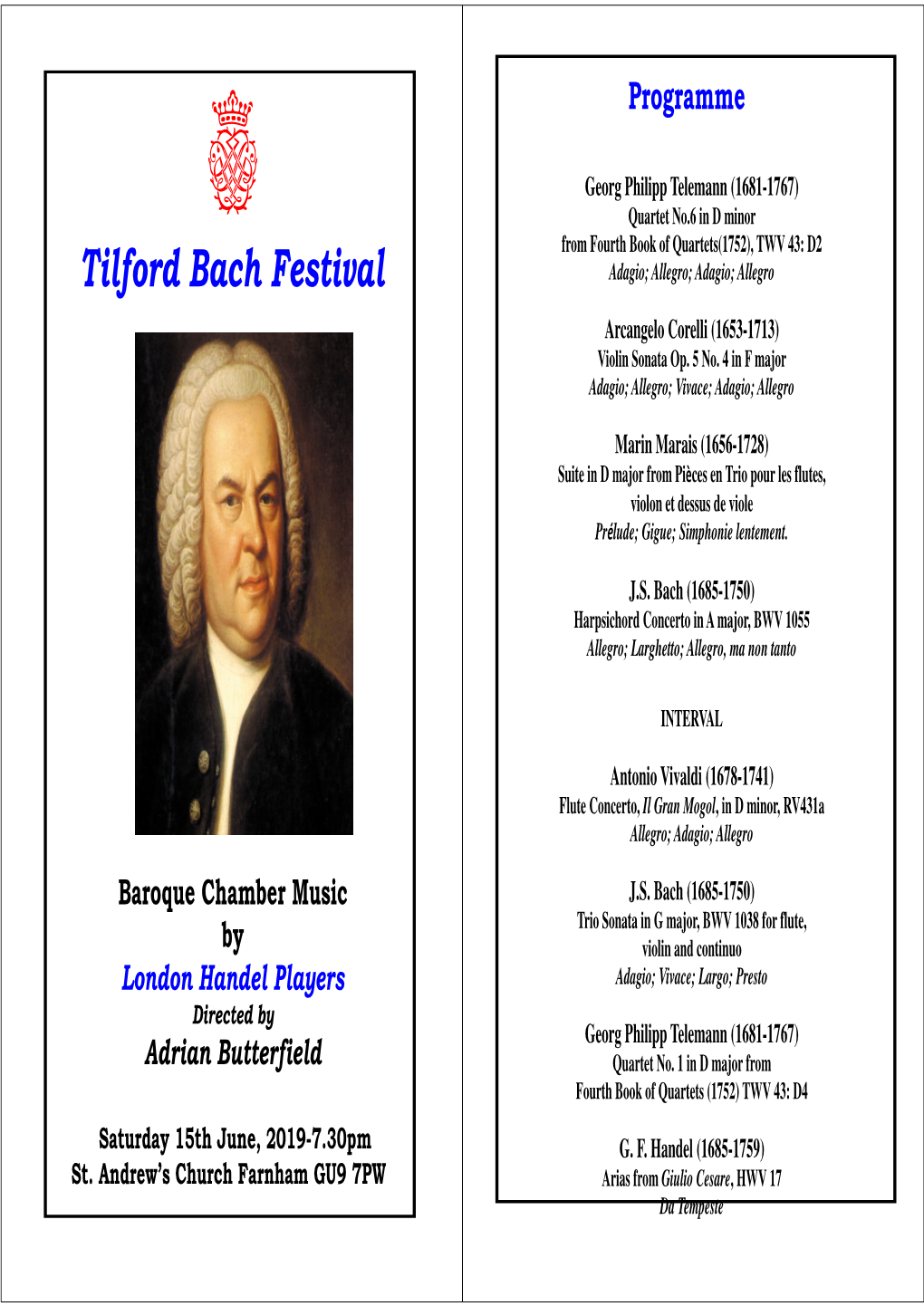 15 June 2019 Evening: Festival London Handel Player