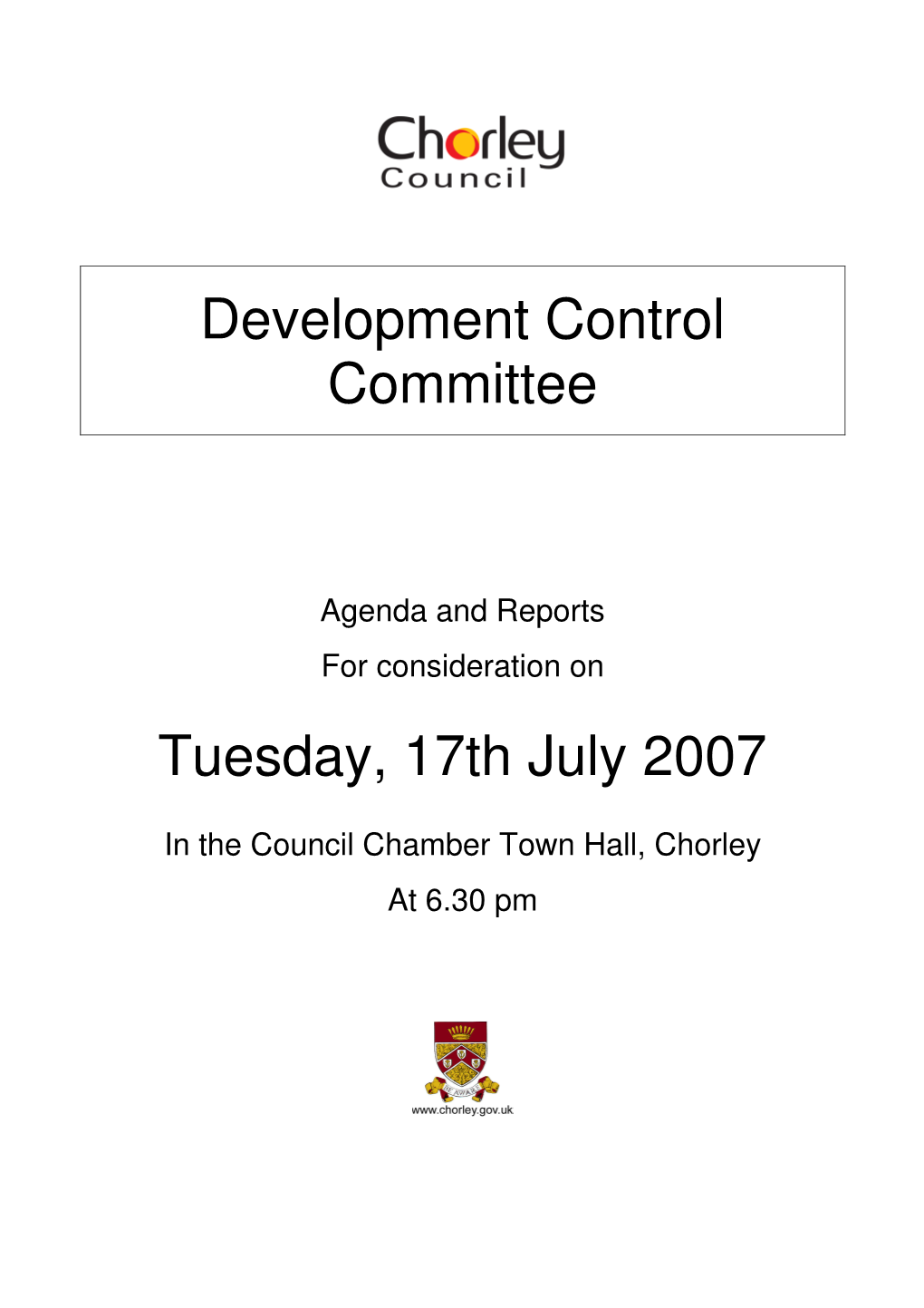 Development Control Committee Tuesday, 17Th July 2007