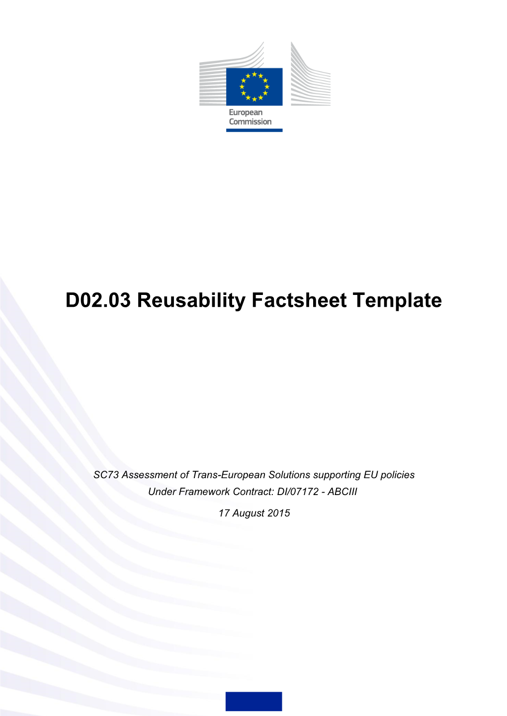 D02.03 Reusability Factsheet Template