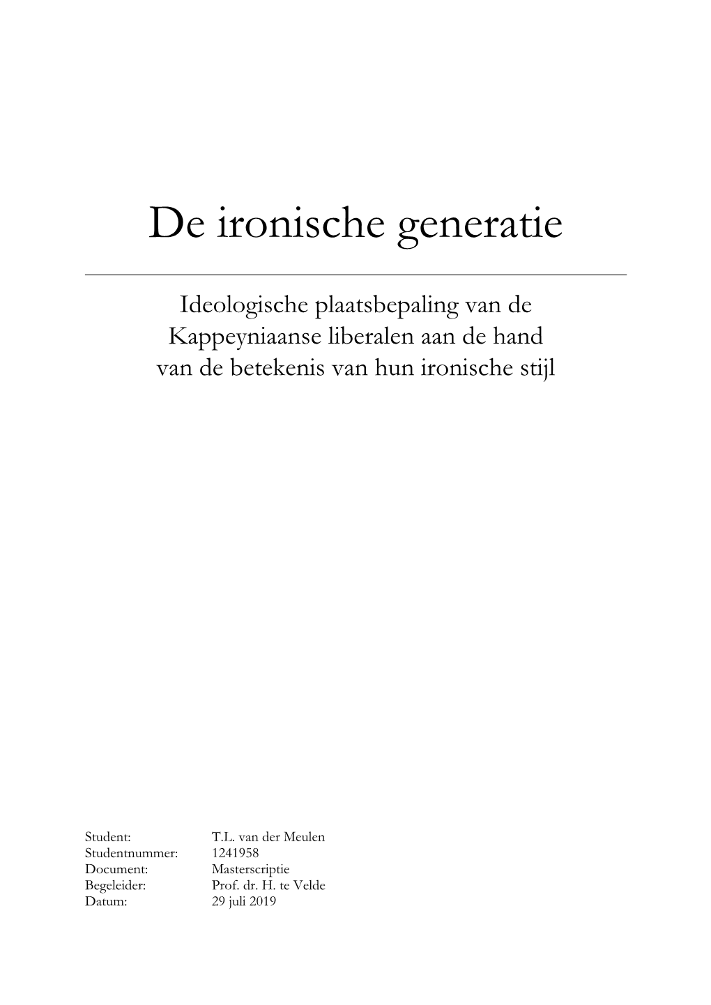 De Ironische Generatie