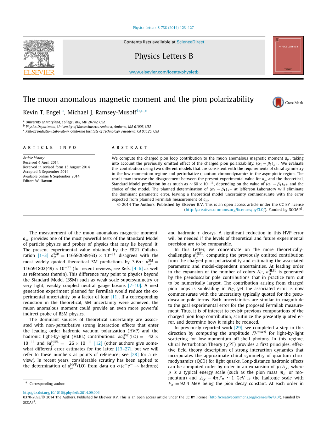 The Muon Anomalous Magnetic Moment and the Pion Polarizability ∗ Kevin T