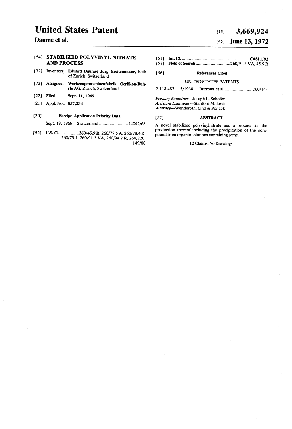 United States Patent [151 3,669,924 Daume Et A1