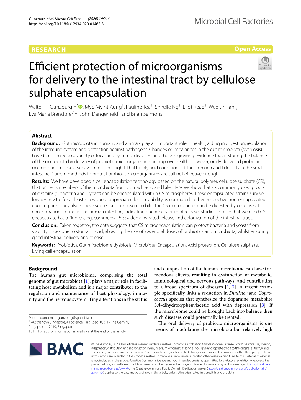 Efficient Protection of Microorganisms for Delivery to the Intestinal Tract By