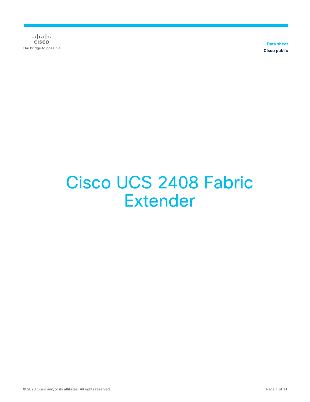 Cisco UCS 2408 Fabric Extender Data Sheet