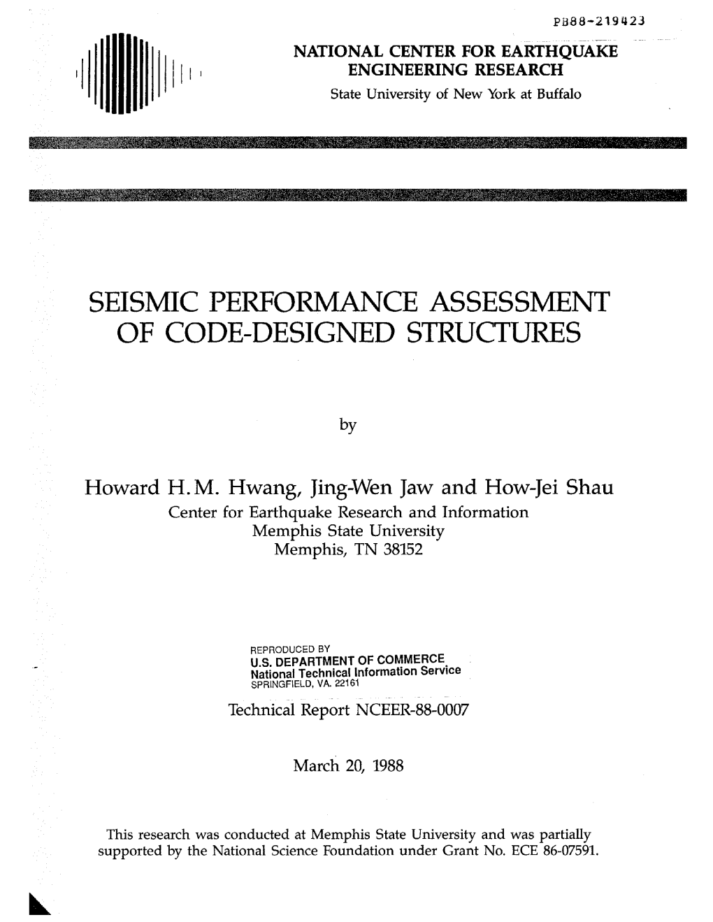 Seismic Performance Assessment of Code-Designed Structures