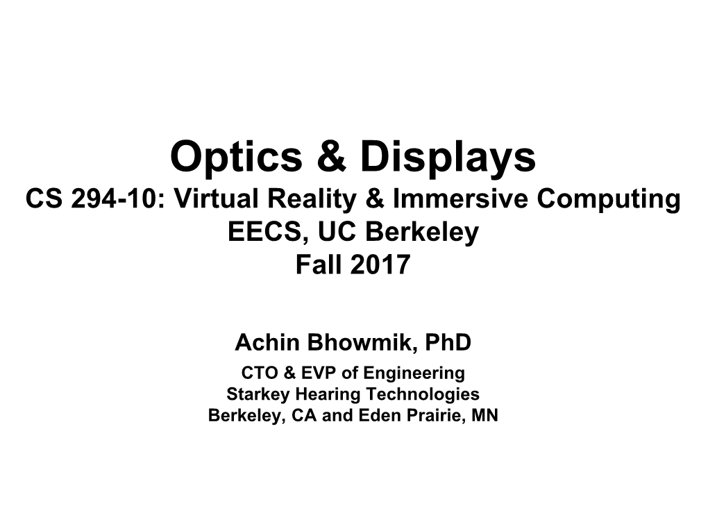 Optics & Displays