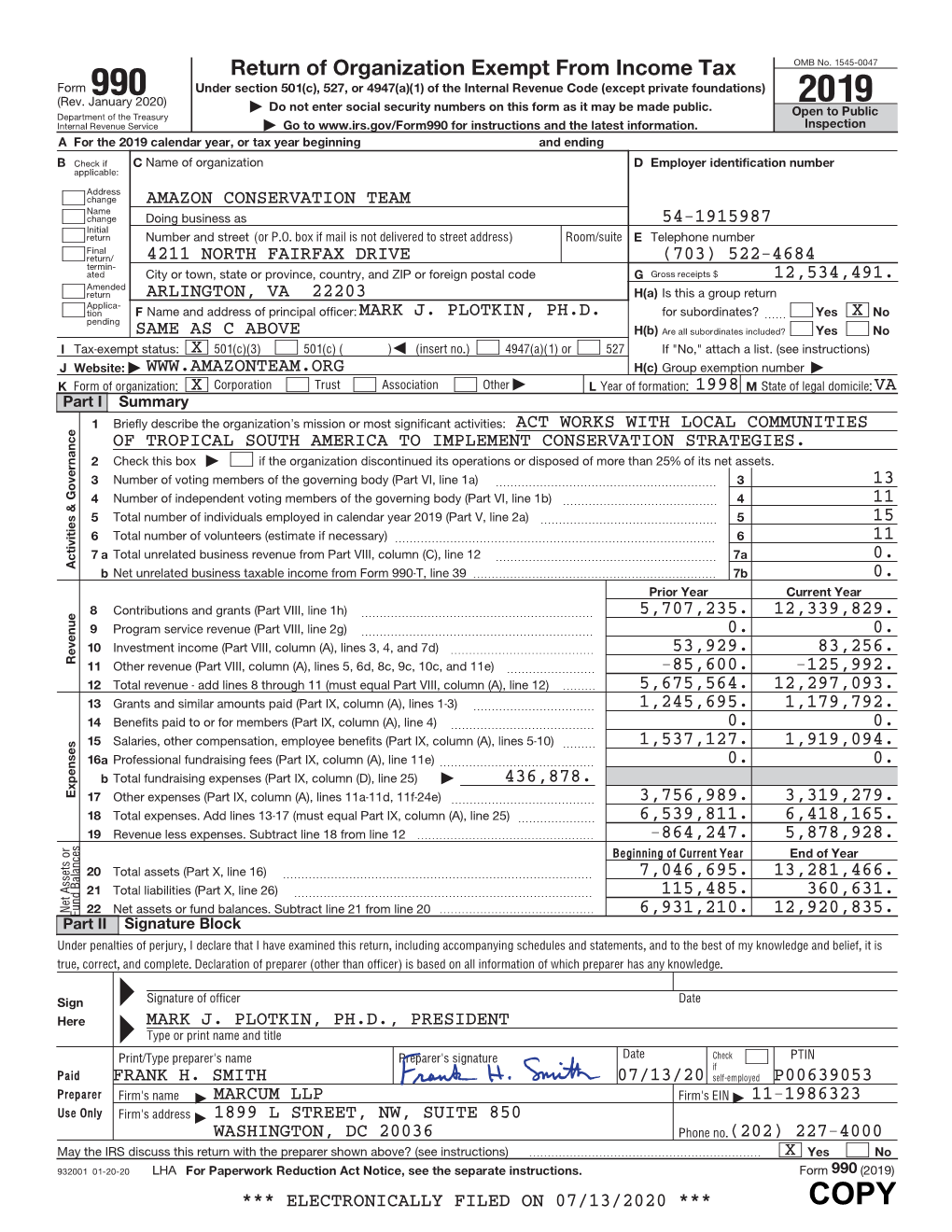 ACT 2019 Form 990 Public Disclosure Copy