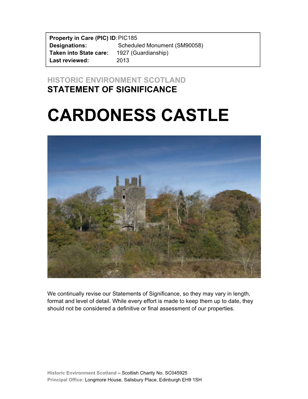 Cardoness Castle