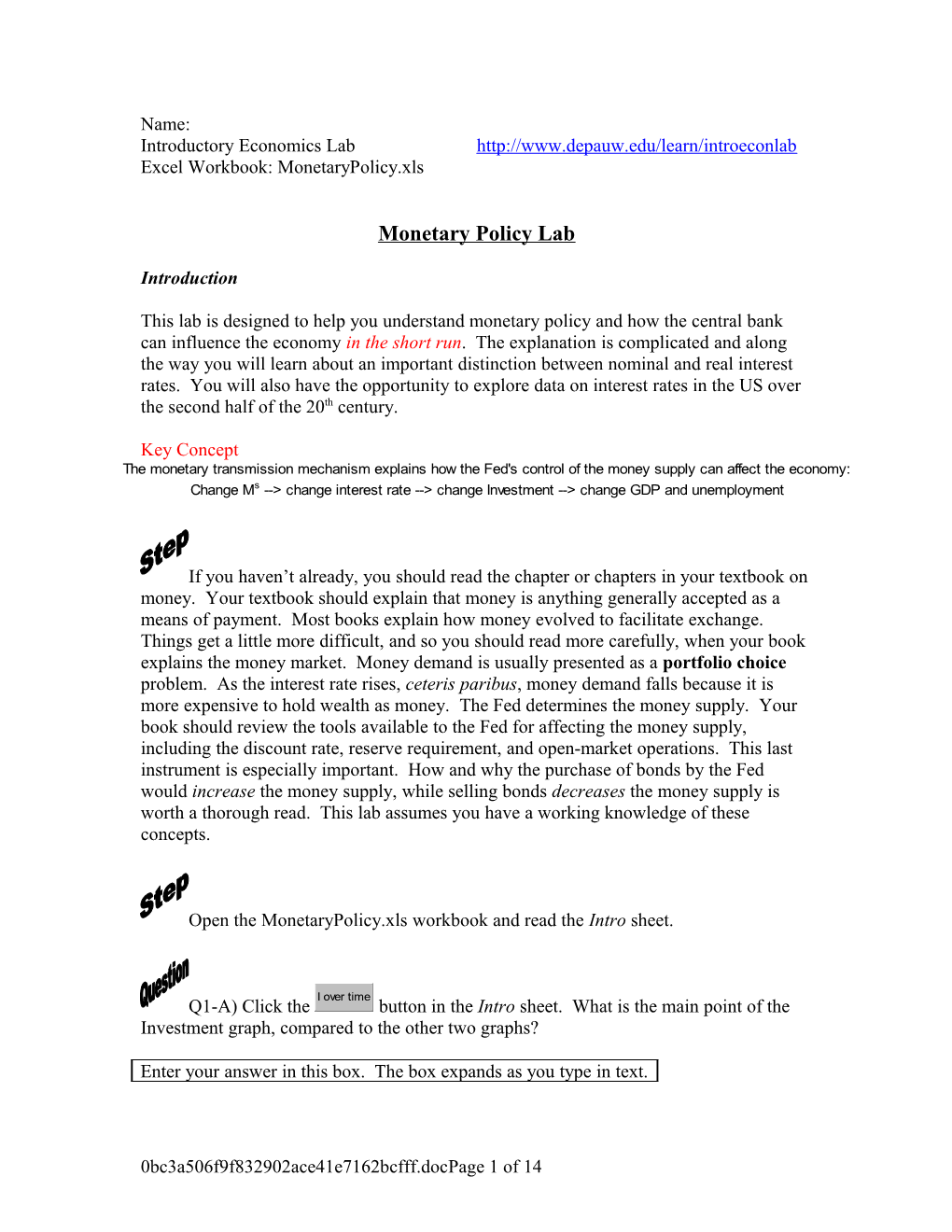 Excel Workbook: Monetarypolicy.Xls