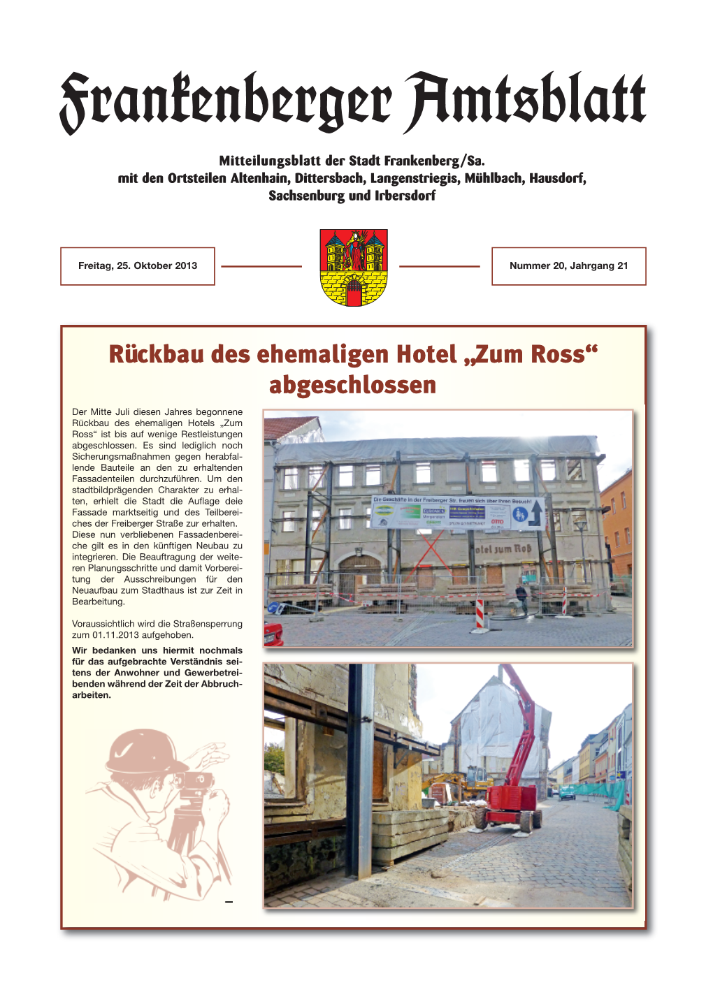 Rückbau Des Ehemaligen Hotel „Zum Ross“ Abgeschlossen