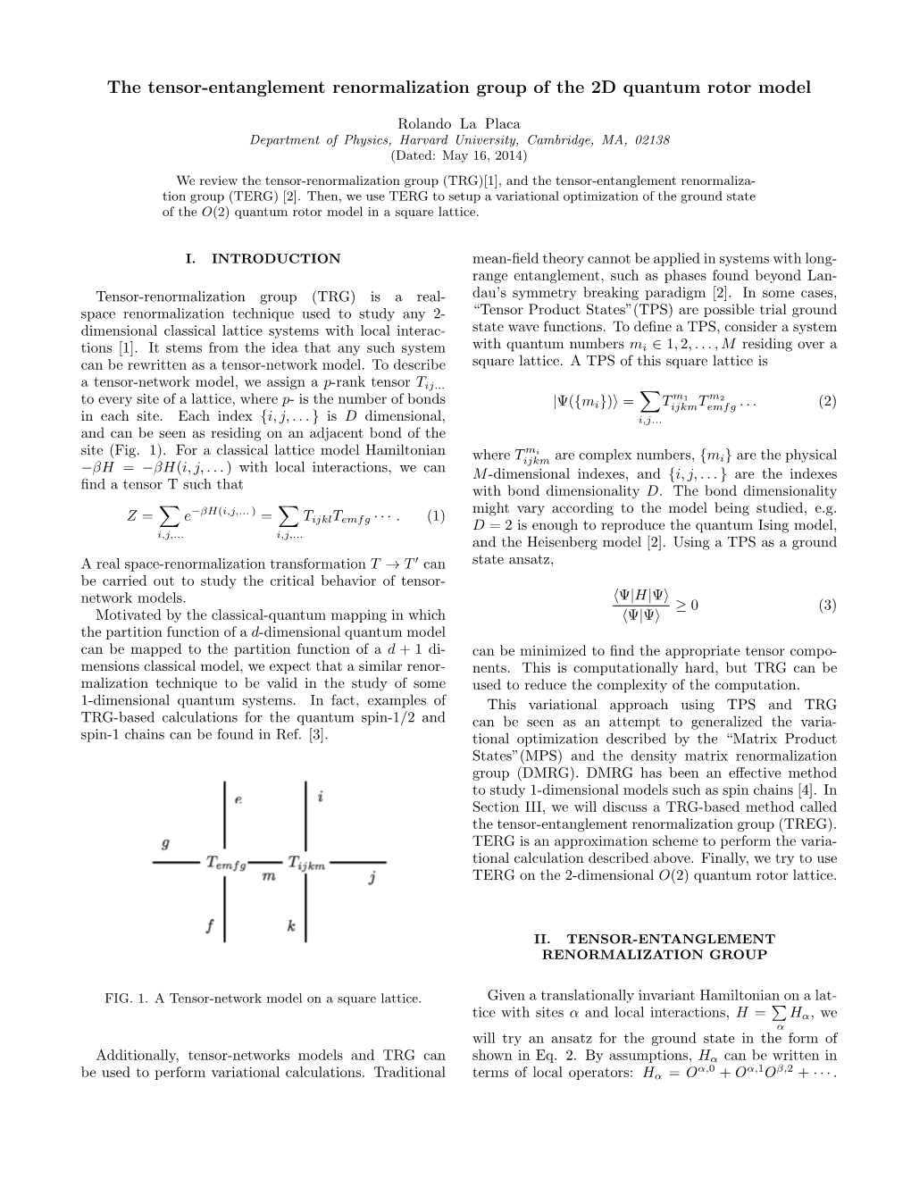 The Tensor-Entanglement Renormalization Group of the 2D Quantum Rotor Model