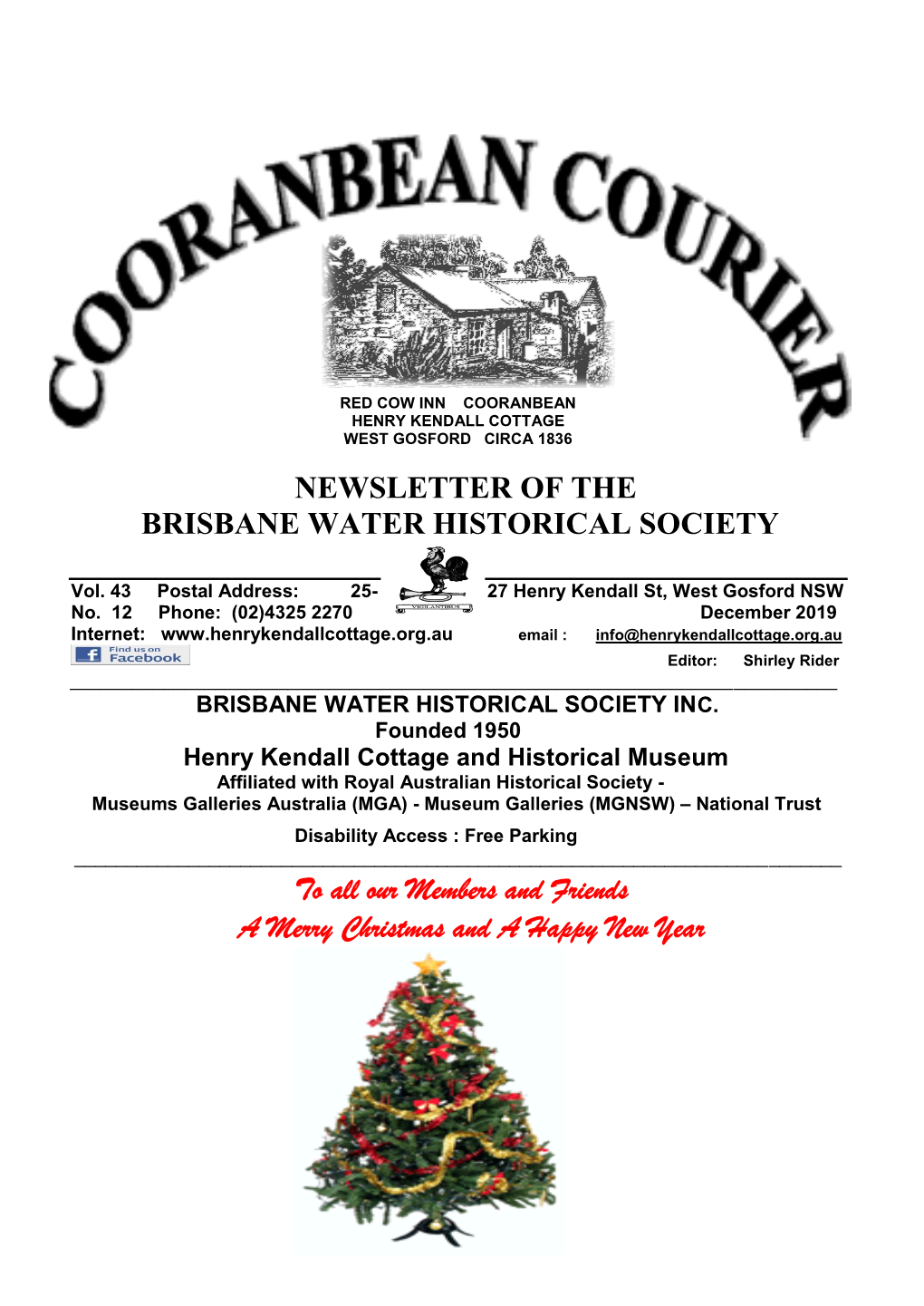 NEWSLETTER of the BRISBANE WATER HISTORICAL SOCIETY To