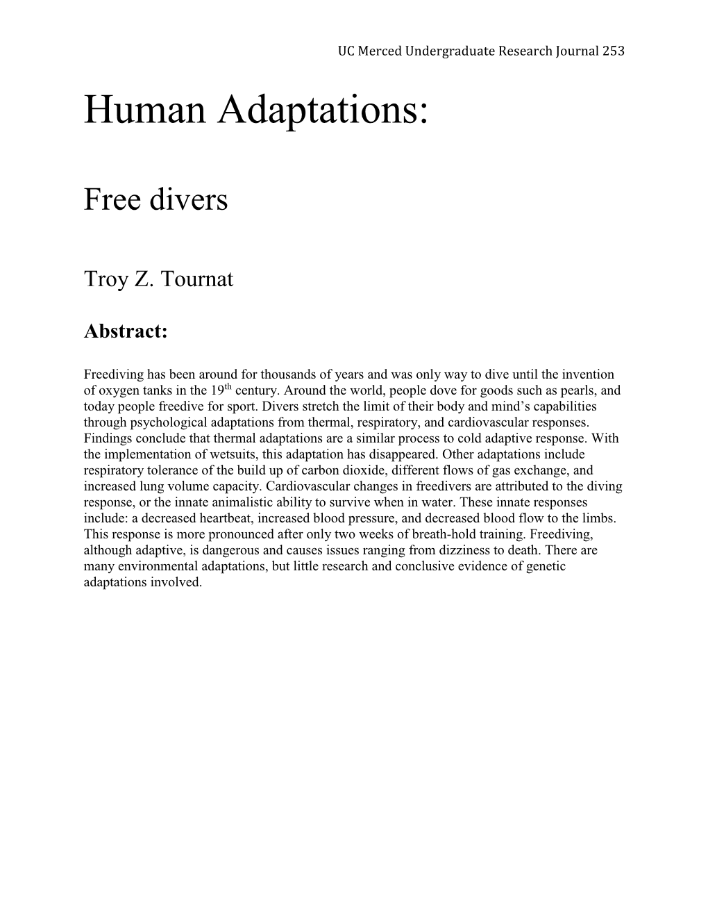 Human Adaptations