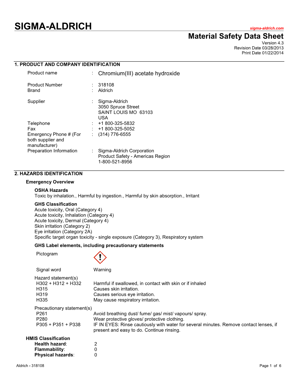 Chromium (III) Acetate