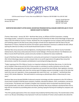 Northstar New Jersey's After School Advantage Program Installs $30000