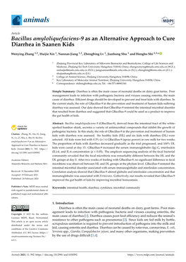 Bacillus Amyloliquefaciens-9 As an Alternative Approach to Cure Diarrhea in Saanen Kids