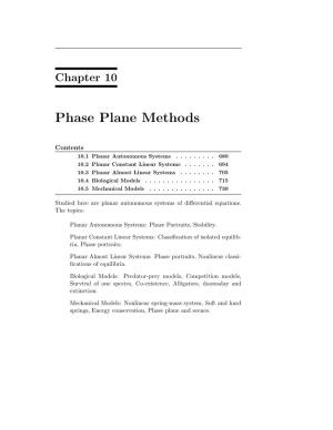 Phase Plane Methods