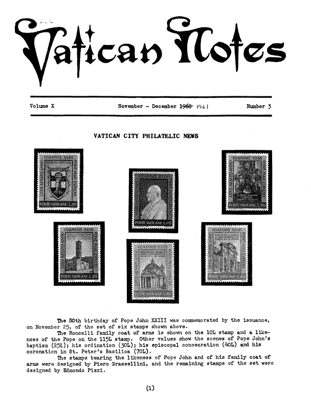 VATICAN NOTES We Hope to Print Some Interesting Excerpts from This Document