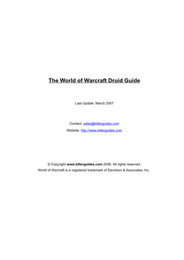 The World of Warcraft Druid Guide