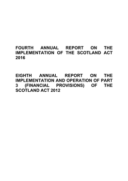 Fourth Annual Report on the Implementation of the Scotland Act 2016