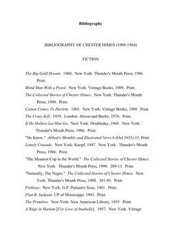 Chester Himes Bibliography