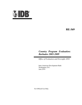 RE-369 Country Program Evaluation: Barbados 2005-2009