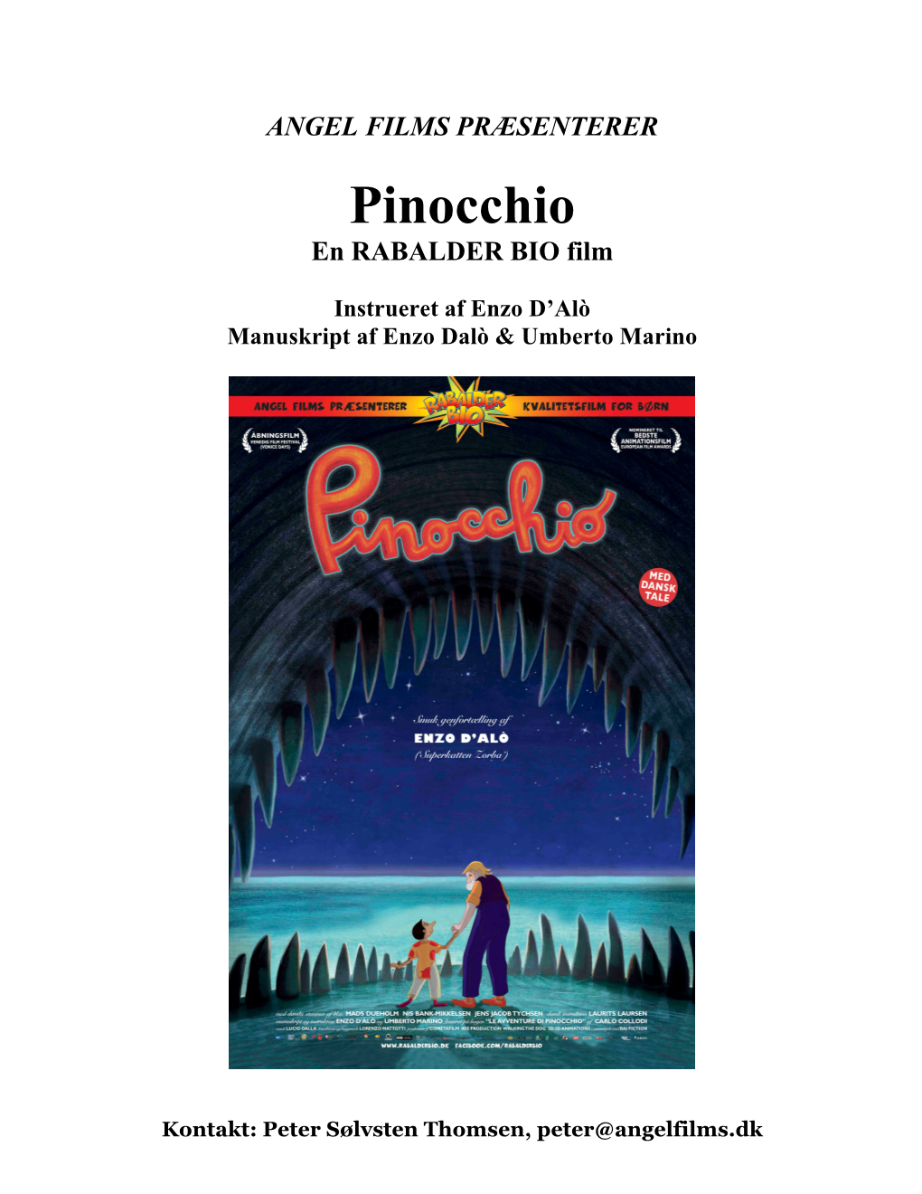 Pinocchio En RABALDER BIO Film