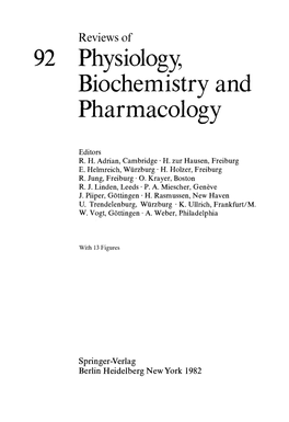 92 Physiolog3~ Biochemistry and Pharmacology