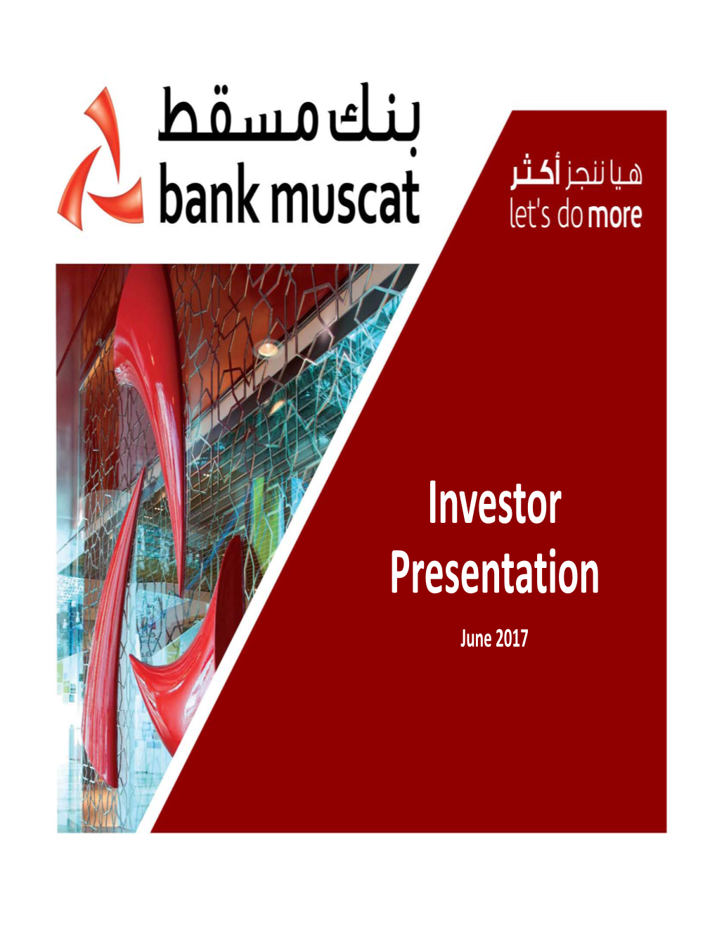 Investor Presentation Department: June 2017 Agenda