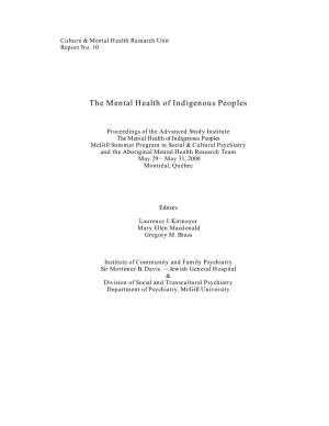 The Mental Health of Indigenous Peoples