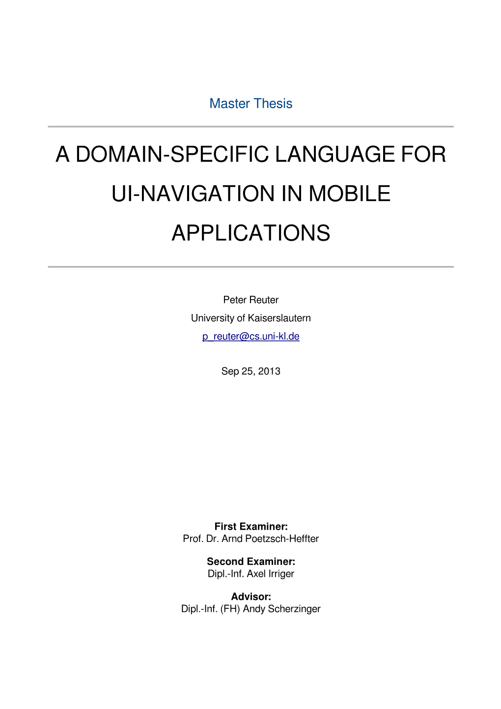 A Domain-Specific Language for Ui-Navigation in Mobile Applications