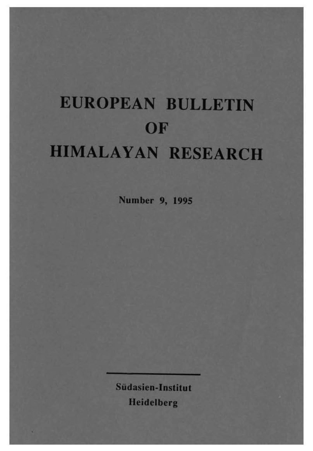 European Bulletin of Himalayan Research (EBHR)