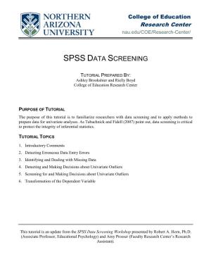 COERC SPSS Data Screening Tutorial