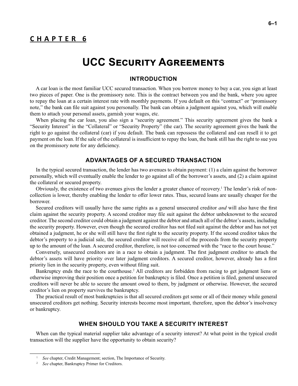 UCC Security Agreements