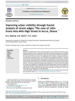 Improving Urban Visibility Through Fractal Analysis of Street Edges: the Case of John Evans Atta Mills High Street in Accra, Ghana$