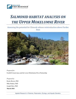 Salmonid Habitat Analysis on the Upper Mokelumne River
