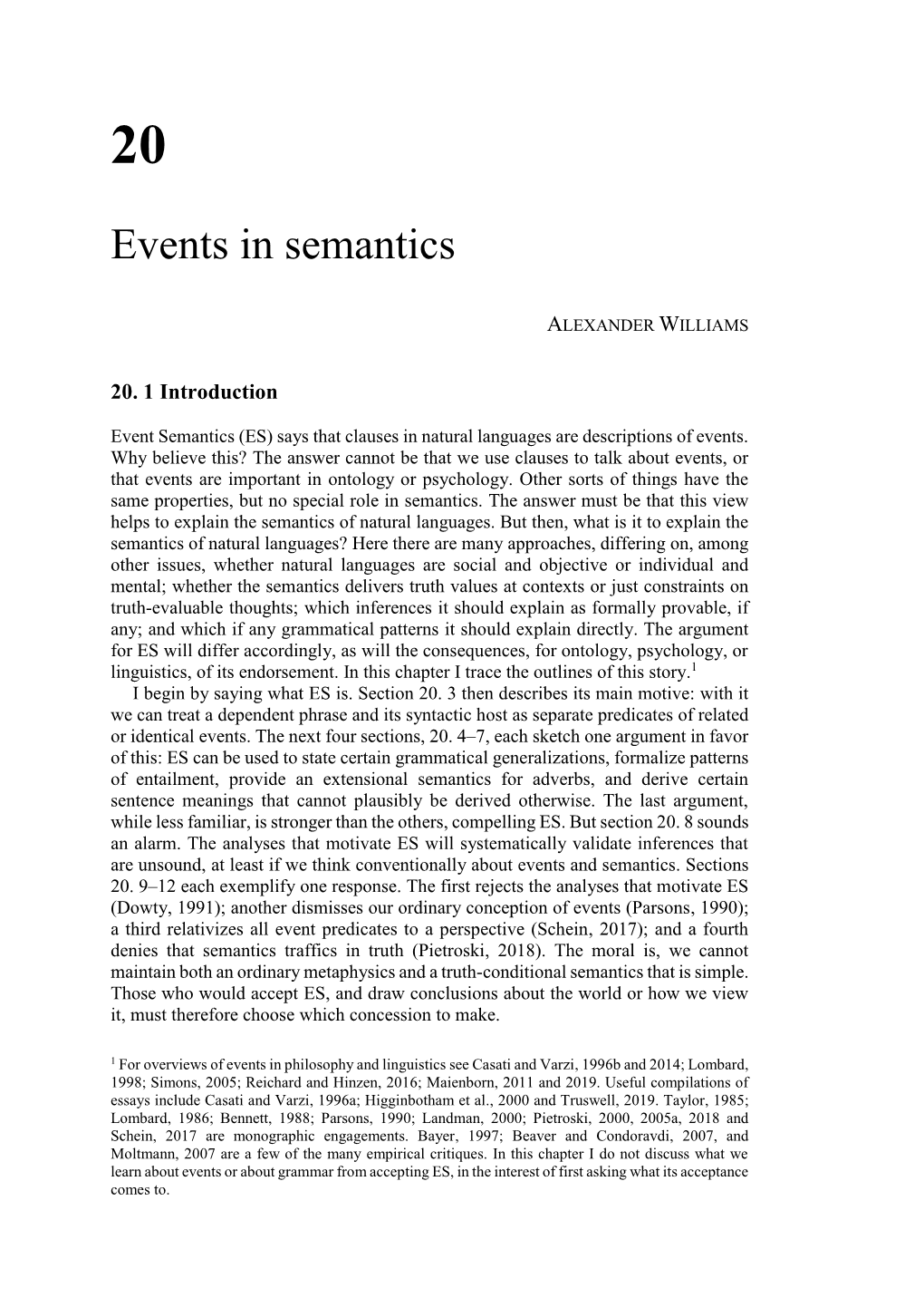 Events in Semantics