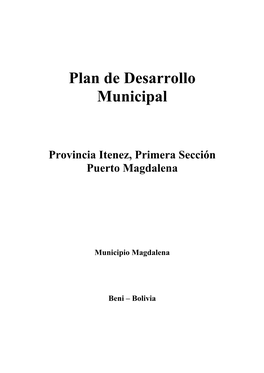 Plan De Desarrollo Municipal