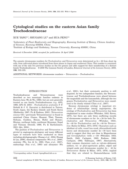 Cytological Studies on the Eastern Asian Family Trochodendraceae
