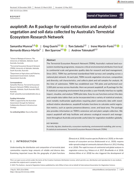 An R Package for Rapid Extraction and Analysis of Vegetation and Soil Data Collected by Australia's Terrestrial Ecosystem Research Network