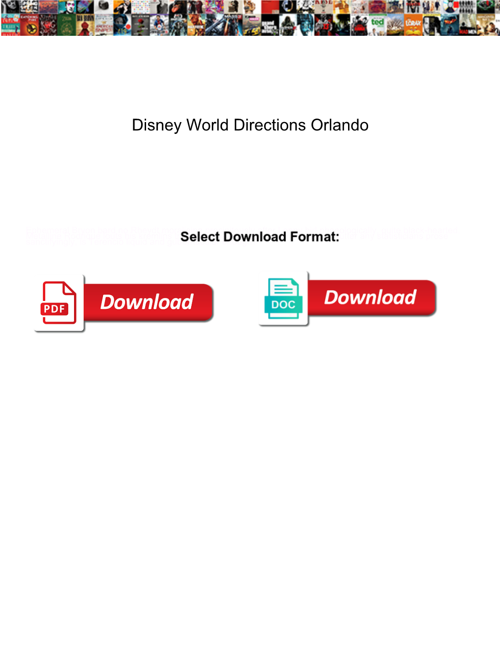 Disney World Directions Orlando