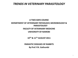 PARASITIC DISEASES of RABBITS by Prof